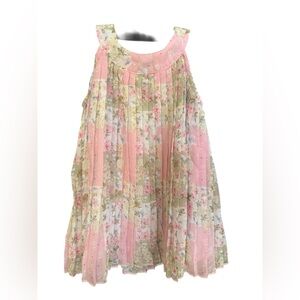 Blueberi Boulevard Pink and Green Floral Dress